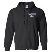 VäSteråS City Sweden Swedish Flag Full Zip Hoodie