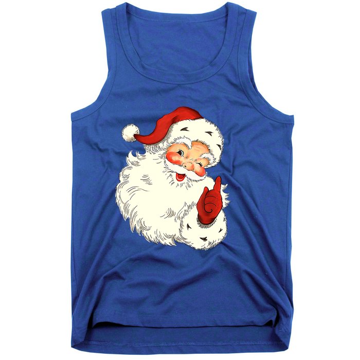 Vintage Christmas Santa Claus Face Old Fashioned Gift Tank Top