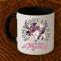 Vintage Cow Skull Somebody Save Me Me From Myself Mug