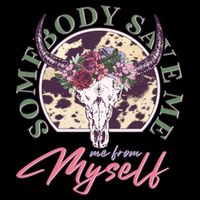 Vintage Cow Skull Somebody Save Me Me From Myself Mug