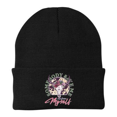 Vintage Cow Skull Somebody Save Me Me From Myself Beanie