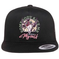 Vintage Cow Skull Somebody Save Me Me From Myself Flatbill Hat