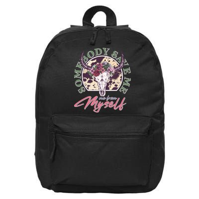 Vintage Cow Skull Somebody Save Me Me From Myself 16 in Basic Backpack