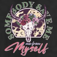 Vintage Cow Skull Somebody Save Me Me From Myself Golf Towel