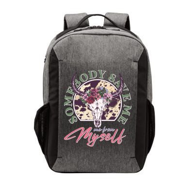 Vintage Cow Skull Somebody Save Me Me From Myself Vector Backpack