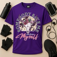 Vintage Cow Skull Somebody Save Me Me From Myself Performance Shirt
