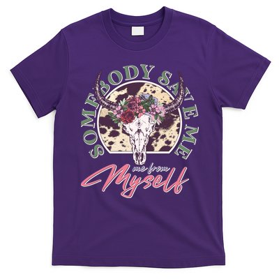 Vintage Cow Skull Somebody Save Me Me From Myself T-Shirt