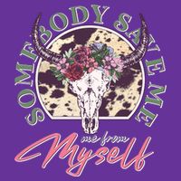 Vintage Cow Skull Somebody Save Me Me From Myself T-Shirt