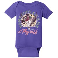 Vintage Cow Skull Somebody Save Me Me From Myself Baby Bodysuit