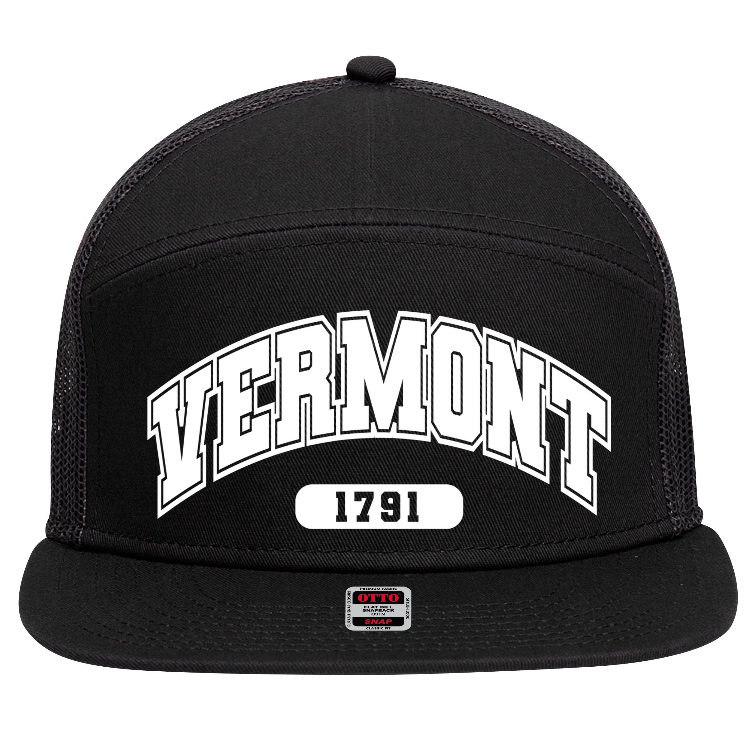 Vermont Collegiate Style 1791 7 Panel Mesh Trucker Snapback Hat