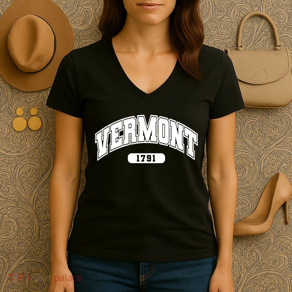 Vermont Collegiate Style 1791 Women's V-Neck T-Shirt