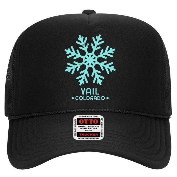 Vail Colorado Skiing Ski High Crown Mesh Back Trucker Hat