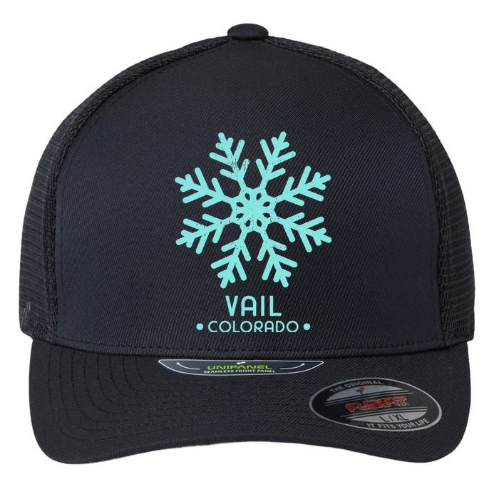 Vail Colorado Skiing Ski Flexfit Unipanel Trucker Cap