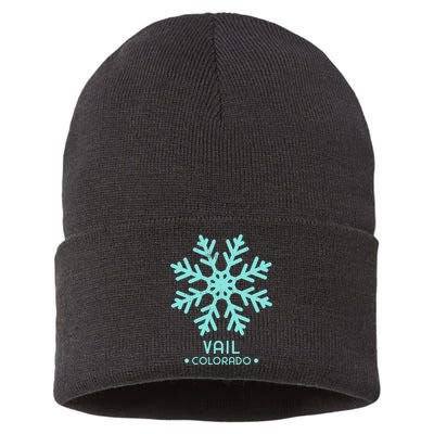 Vail Colorado Skiing Ski Sustainable Knit Beanie