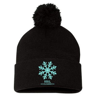 Vail Colorado Skiing Ski Pom Pom 12in Knit Beanie