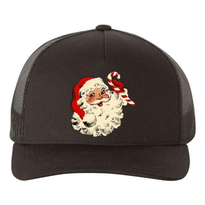 Vintage Christmas Santa Claus Face Funny Old Fashioned Xmas Yupoong Adult 5-Panel Trucker Hat