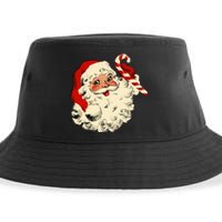 Vintage Christmas Santa Claus Face Funny Old Fashioned Xmas Sustainable Bucket Hat