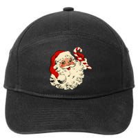 Vintage Christmas Santa Claus Face Funny Old Fashioned Xmas 7-Panel Snapback Hat