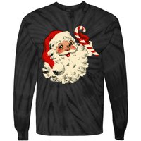 Vintage Christmas Santa Claus Face Funny Old Fashioned Xmas Tie-Dye Long Sleeve Shirt