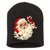 Vintage Christmas Santa Claus Face Funny Old Fashioned Xmas Short Acrylic Beanie