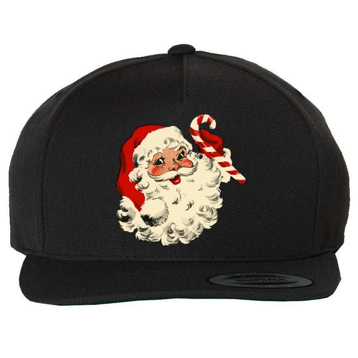 Vintage Christmas Santa Claus Face Funny Old Fashioned Xmas Wool Snapback Cap