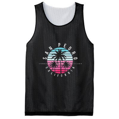 Vintage California San Pedro Ca Beach Gps Coordinate Mesh Reversible Basketball Jersey Tank