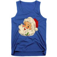 Vintage Christmas Santa Claus Face Funny Old Fashioned Funny Gift Tank Top