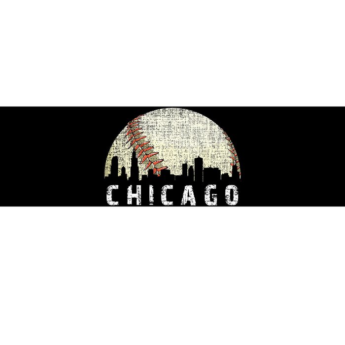 Vintage Chicago Skyline City Baseball Met At Gameday Bumper Sticker