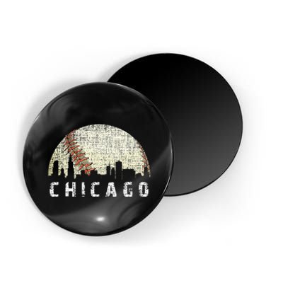 Vintage Chicago Skyline City Baseball Met At Gameday Magnet