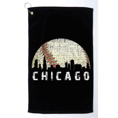 Vintage Chicago Skyline City Baseball Met At Gameday Platinum Collection Golf Towel