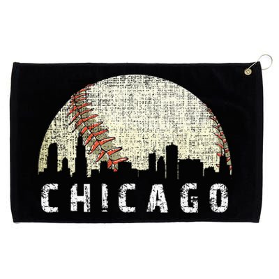 Vintage Chicago Skyline City Baseball Met At Gameday Grommeted Golf Towel