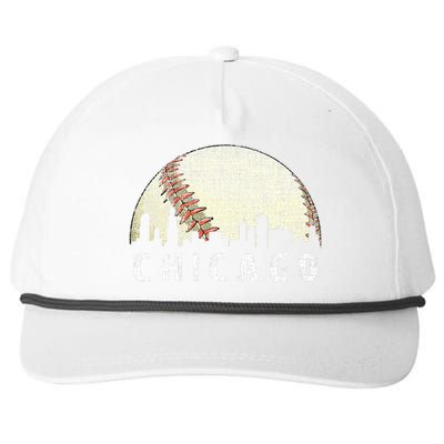 Vintage Chicago Skyline City Baseball  Snapback Five-Panel Rope Hat