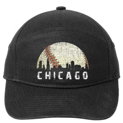 Vintage Chicago Skyline City Baseball  7-Panel Snapback Hat