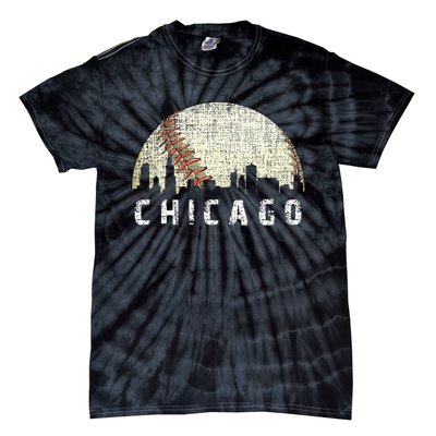 Vintage Chicago Skyline City Baseball  Tie-Dye T-Shirt