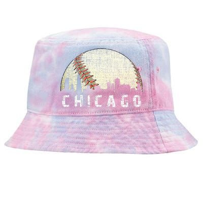 Vintage Chicago Skyline City Baseball  Tie-Dyed Bucket Hat