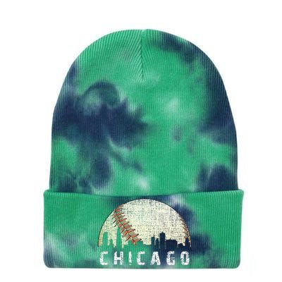 Vintage Chicago Skyline City Baseball  Tie Dye 12in Knit Beanie