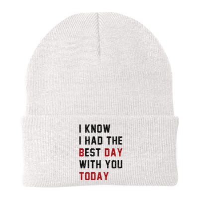 Vintage Cute Saying I Know I Had The Best Day With You Today Knit Cap Winter Beanie