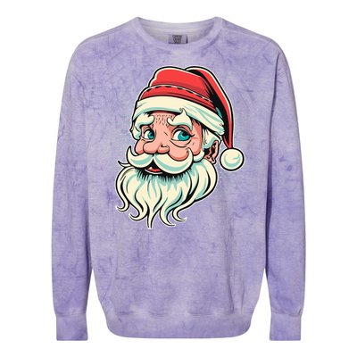 Vintage Christmas Santa Family Boy Colorblast Crewneck Sweatshirt