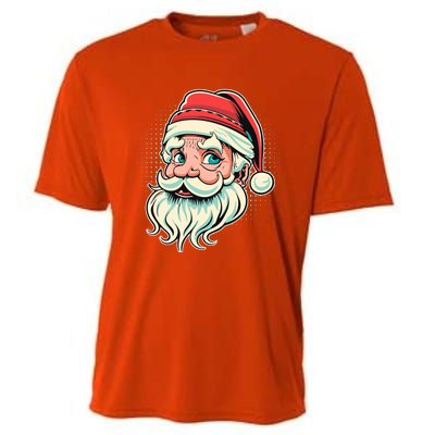 Vintage Christmas Santa Family Boy Cooling Performance Crew T-Shirt