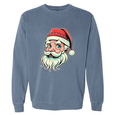 Vintage Christmas Santa Family Boy Garment-Dyed Sweatshirt