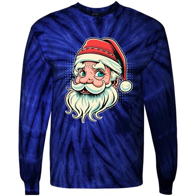 Vintage Christmas Santa Family Boy Tie-Dye Long Sleeve Shirt