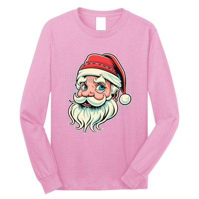 Vintage Christmas Santa Family Boy Long Sleeve Shirt