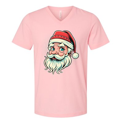 Vintage Christmas Santa Family Boy V-Neck T-Shirt