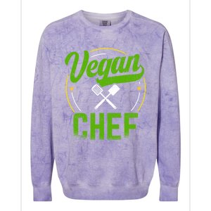 Vegan Chef Sous Chef Gift Colorblast Crewneck Sweatshirt