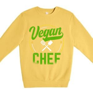 Vegan Chef Sous Chef Gift Premium Crewneck Sweatshirt