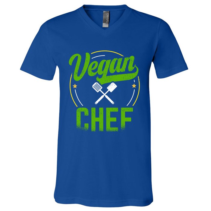 Vegan Chef Sous Chef Gift V-Neck T-Shirt