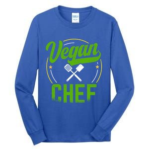 Vegan Chef Sous Chef Gift Tall Long Sleeve T-Shirt