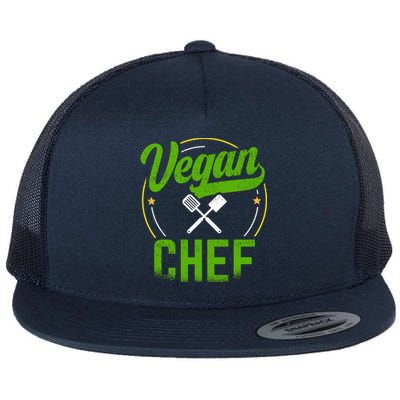 Vegan Chef Sous Chef Gift Flat Bill Trucker Hat