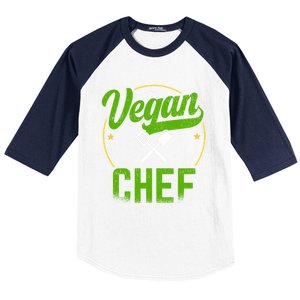 Vegan Chef Sous Chef Gift Baseball Sleeve Shirt