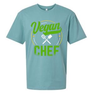 Vegan Chef Sous Chef Gift Sueded Cloud Jersey T-Shirt